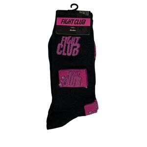 Mens Novelty Crew Socks Black Pink Graphic Movie Quote